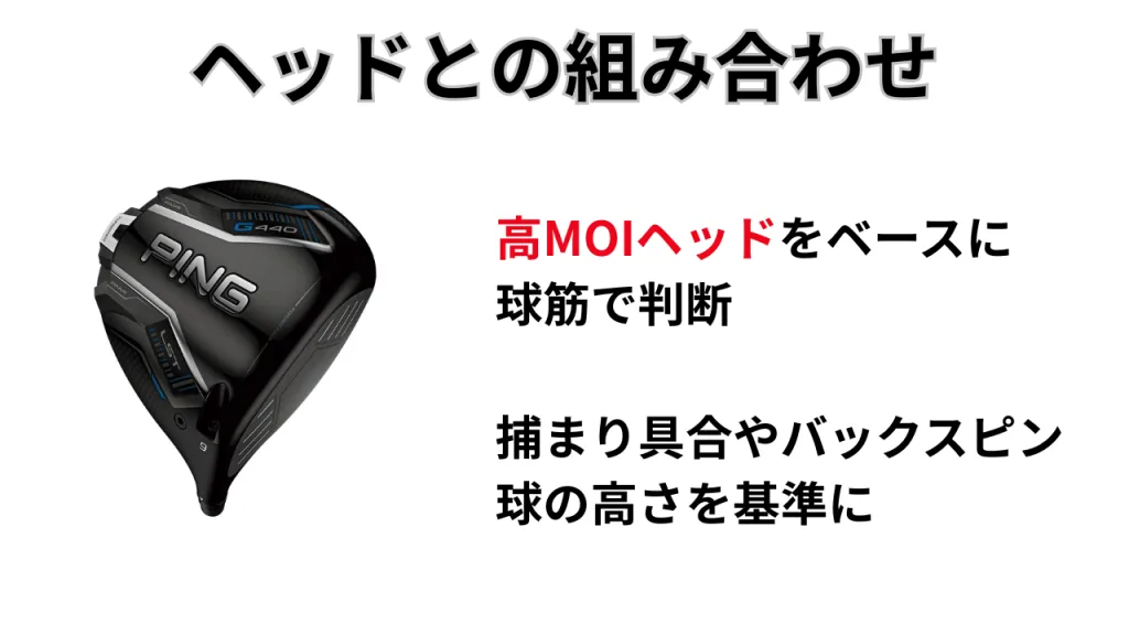 ヘッドとの組み合わせ方